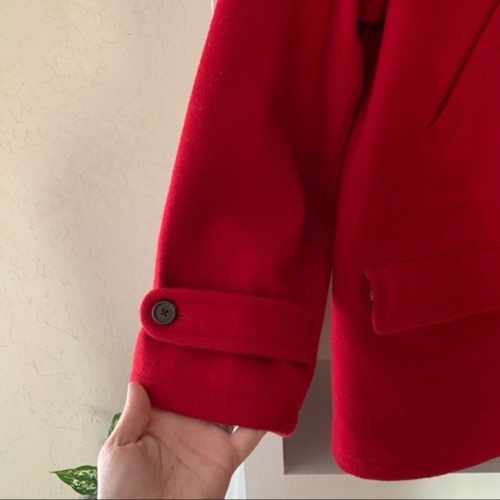 Lauren Ralph Lauren Red 100% Wool Full Zip Up Collard Jacket - Picture 6 of 10